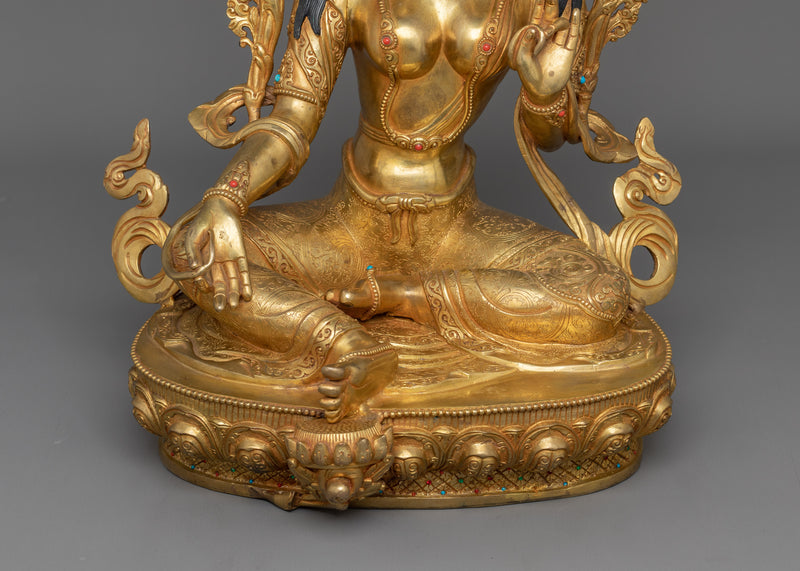 Green Tara Compassionate Buddhist Deity Statue | Buddhist Art for Spiritual Growth