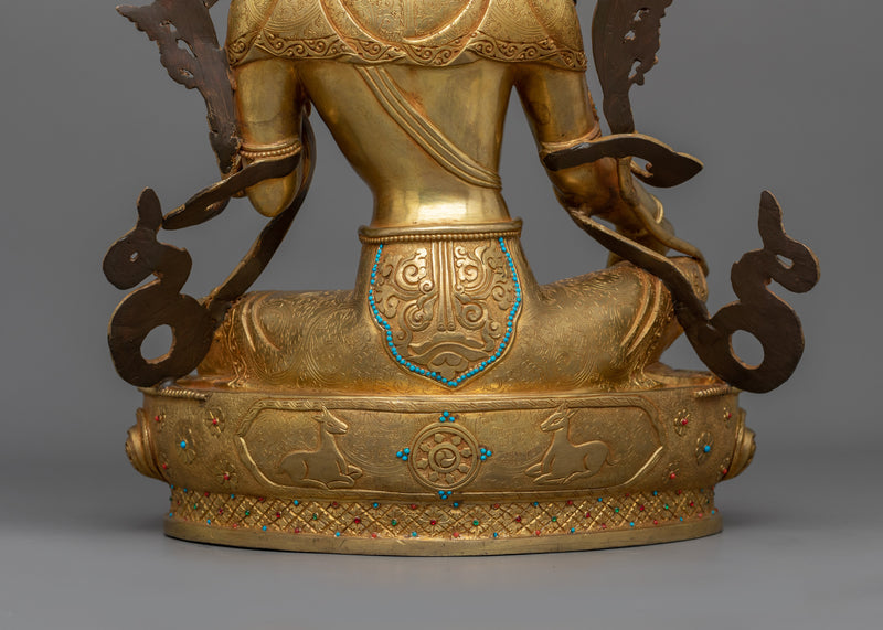 Green Tara Compassionate Buddhist Deity Statue | Buddhist Art for Spiritual Growth