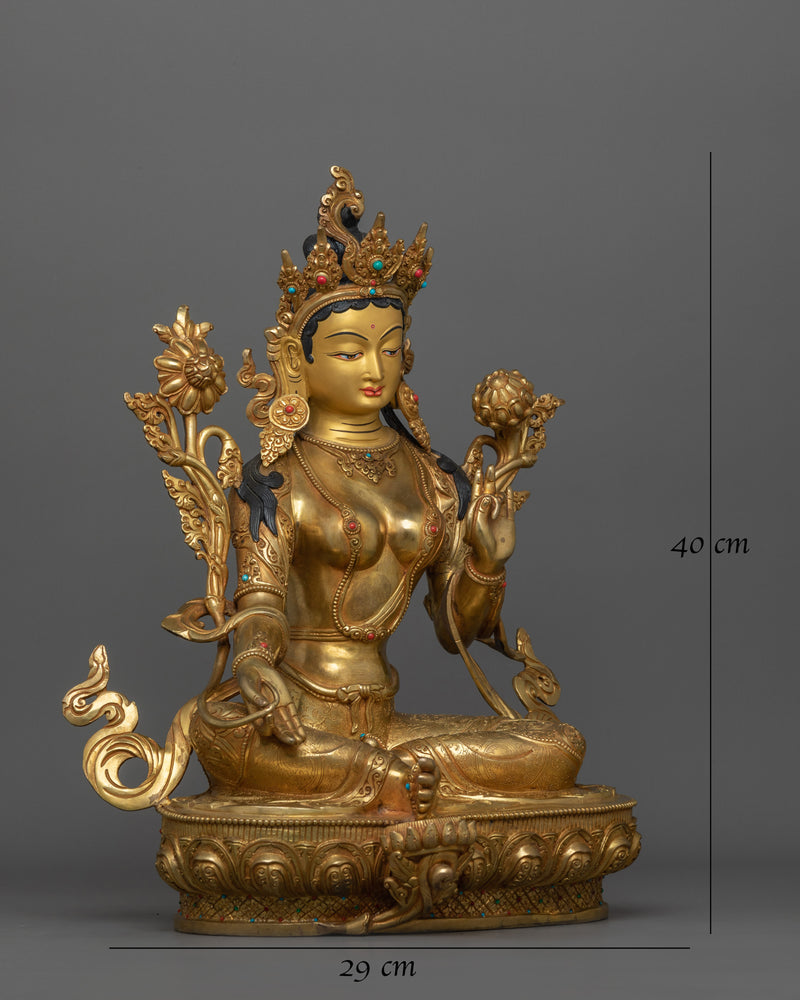 Green Tara Compassionate Buddhist Deity Statue