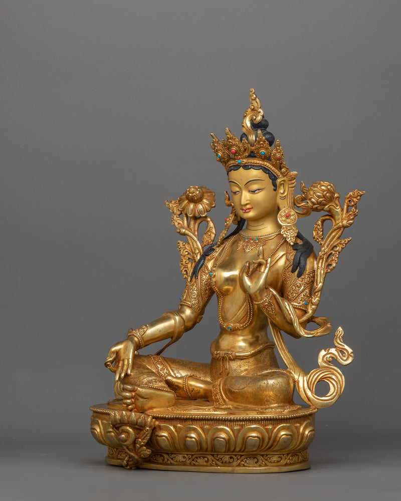 Handmade Statue of Syamatara Sculpture | Buddhist Spiritual Decor