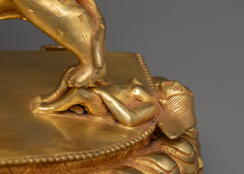 Guru Dorje Drollo Sculpture |  24K Gold Gilded Tibetan Protector