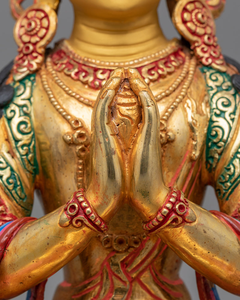 Tibetan Statue of Bodhisattva Deity Chenrezig | The Bodhisattva of Compassion