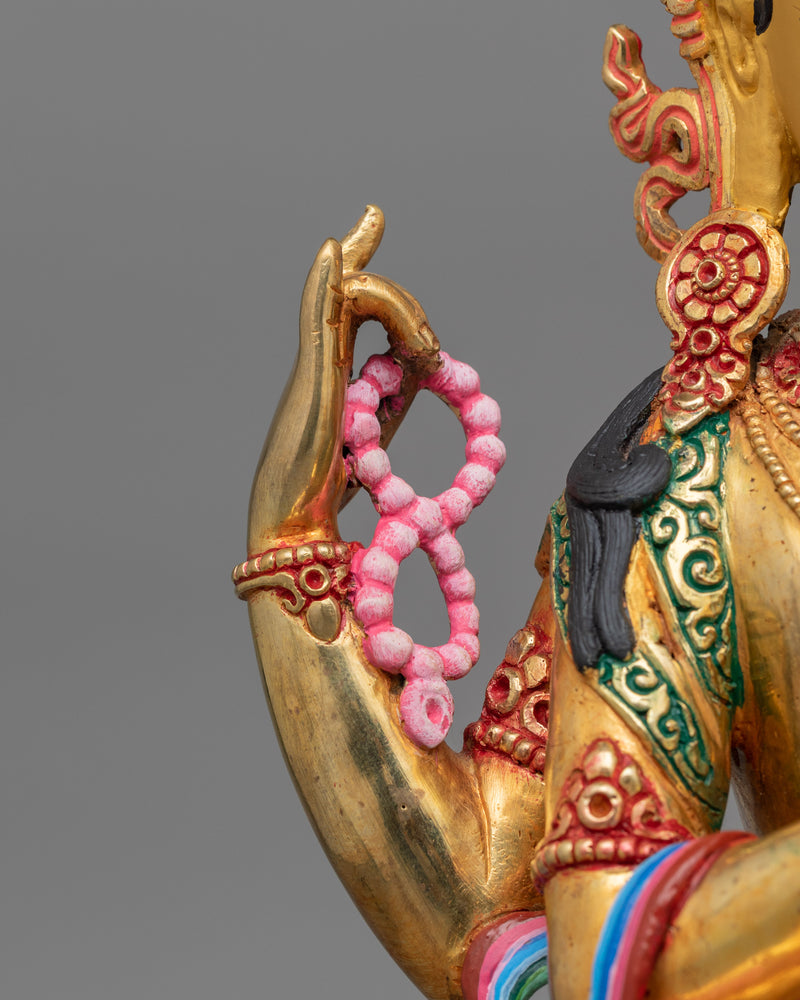 Tibetan Statue of Bodhisattva Deity Chenrezig | The Bodhisattva of Compassion