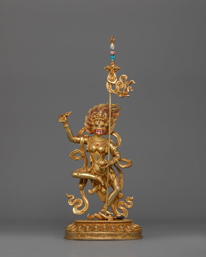 Lion-Faced Dakini Simhamukha Figurine | Fierce Protector and Dharma Defender