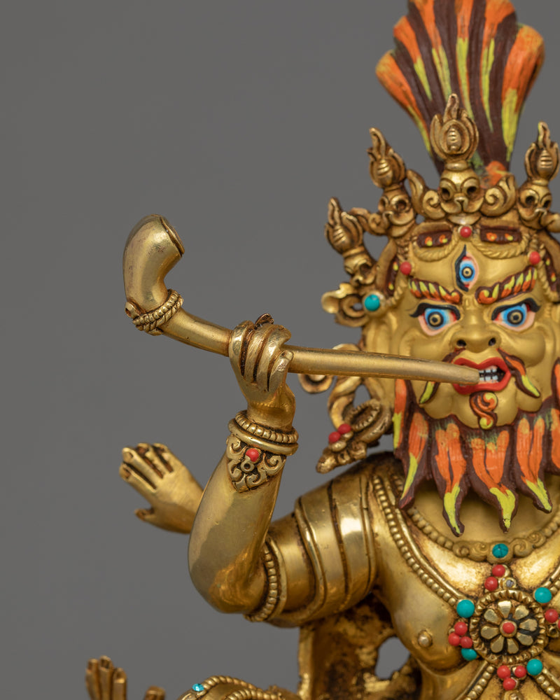 Sacred 24K Gold-Gilded Brahmanrupa Statue | A Powerful Protector Deity