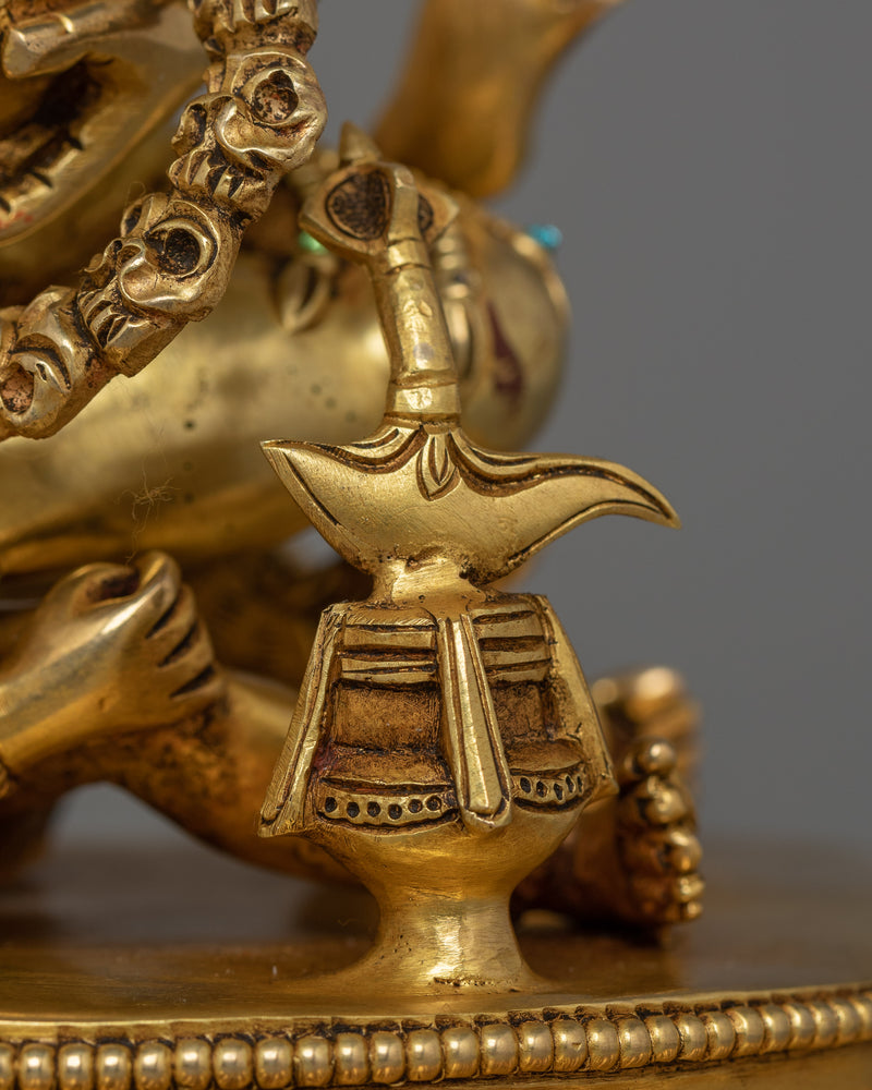 Sacred 24K Gold-Gilded Brahmanrupa Statue | A Powerful Protector Deity