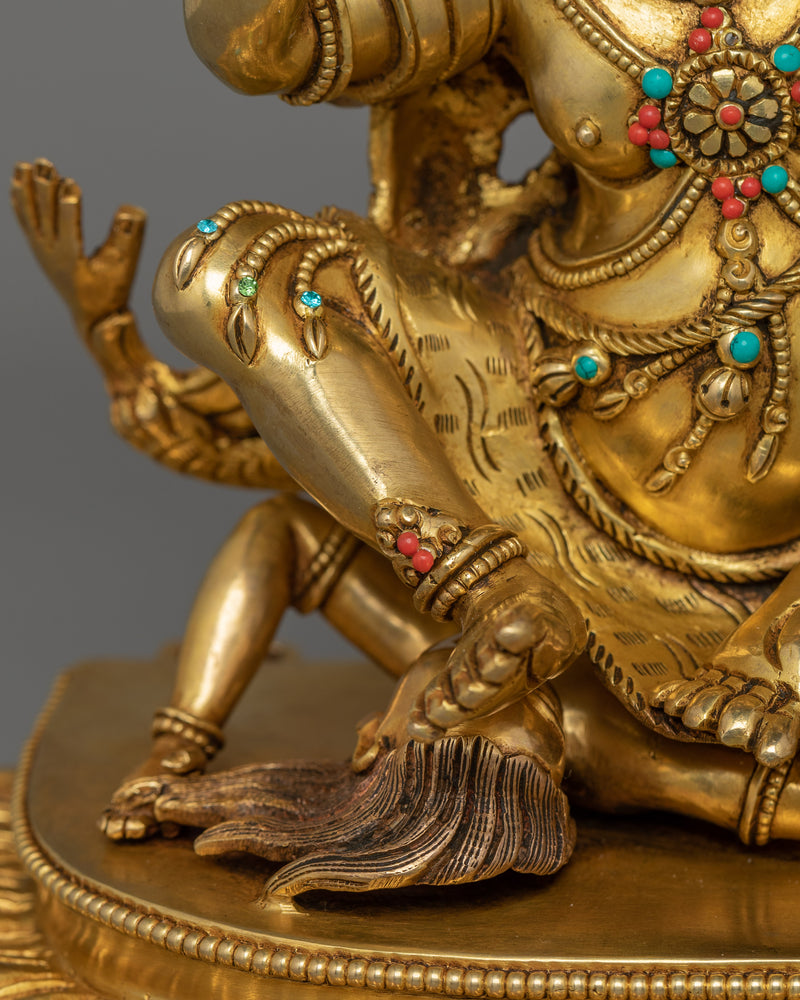 Sacred 24K Gold-Gilded Brahmanrupa Statue | A Powerful Protector Deity