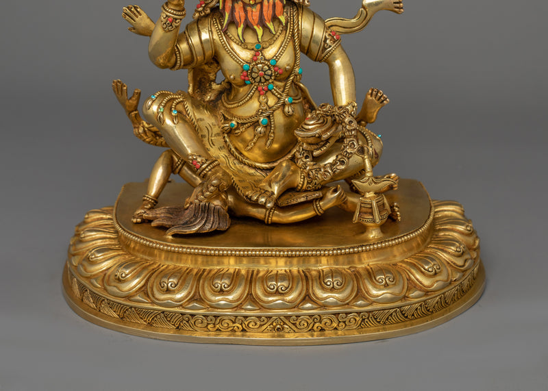 Sacred 24K Gold-Gilded Brahmanrupa Statue | A Powerful Protector Deity