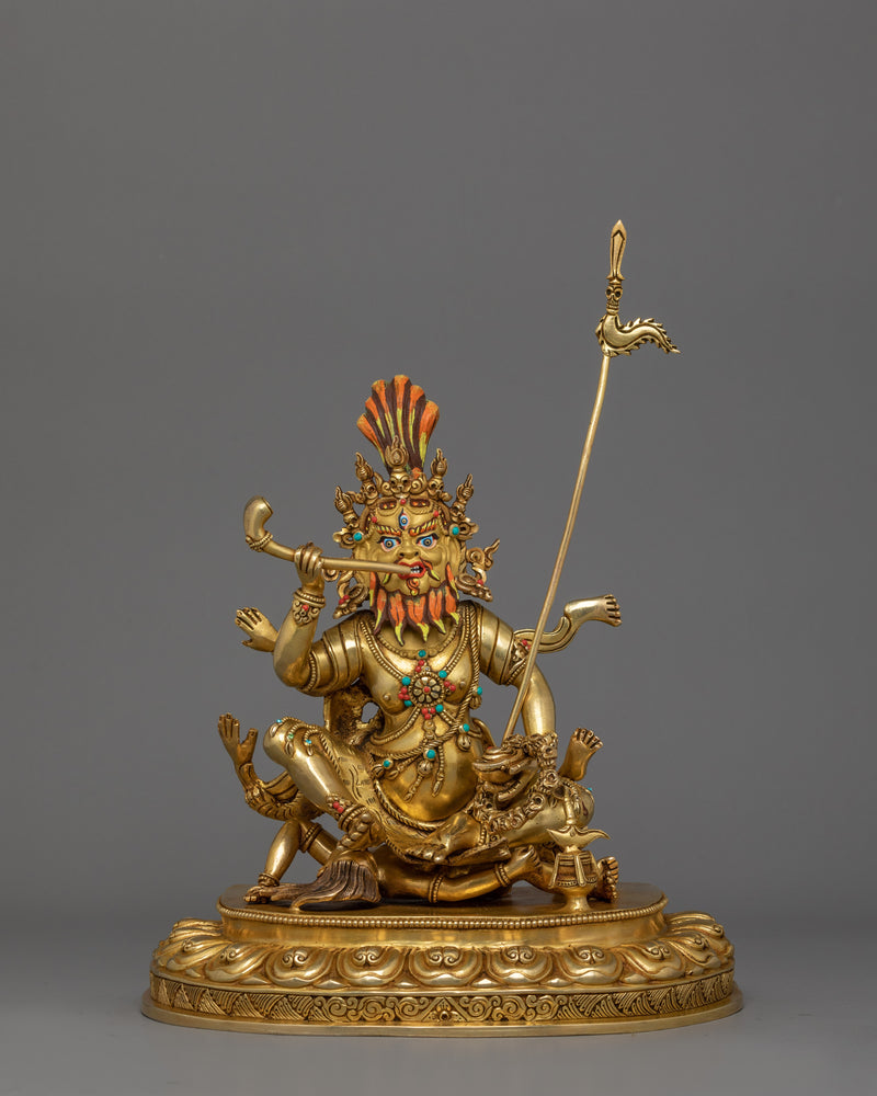 Sacred 24K Gold-Gilded Brahmanrupa Statue | A Powerful Protector Deity