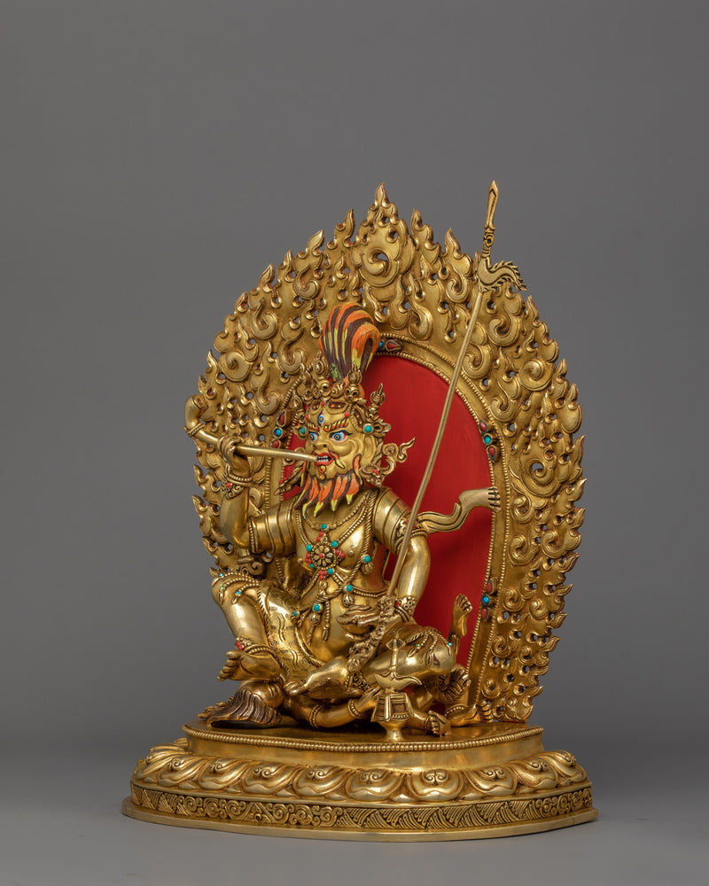 Sacred 24K Gold-Gilded Brahmanrupa Statue | A Powerful Protector Deity