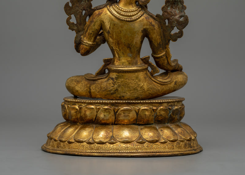 Himalayan Deity Green Tara Figurine | Goddess of Compassion and Spiritual Protection