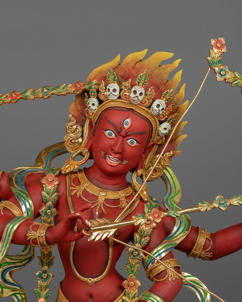 Red Body Kurukulla Figurine | Tibetan Himalayan Treasure