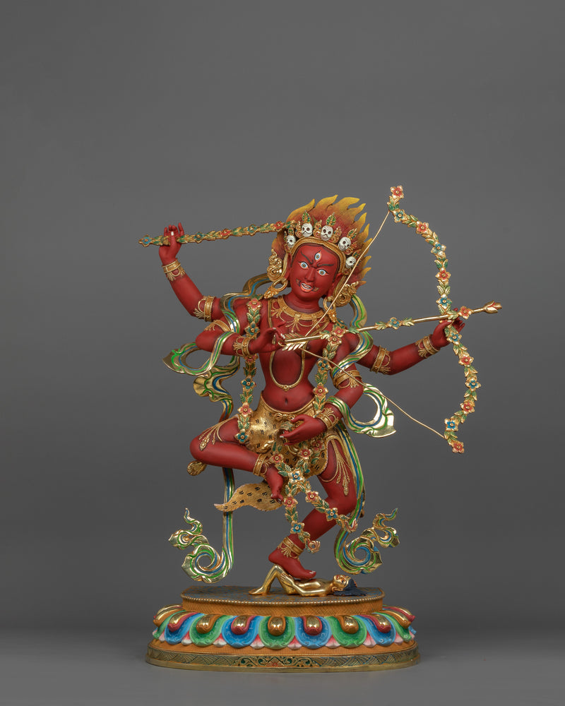 Red Body Kurukulla Figurine | Tibetan Himalayan Treasure