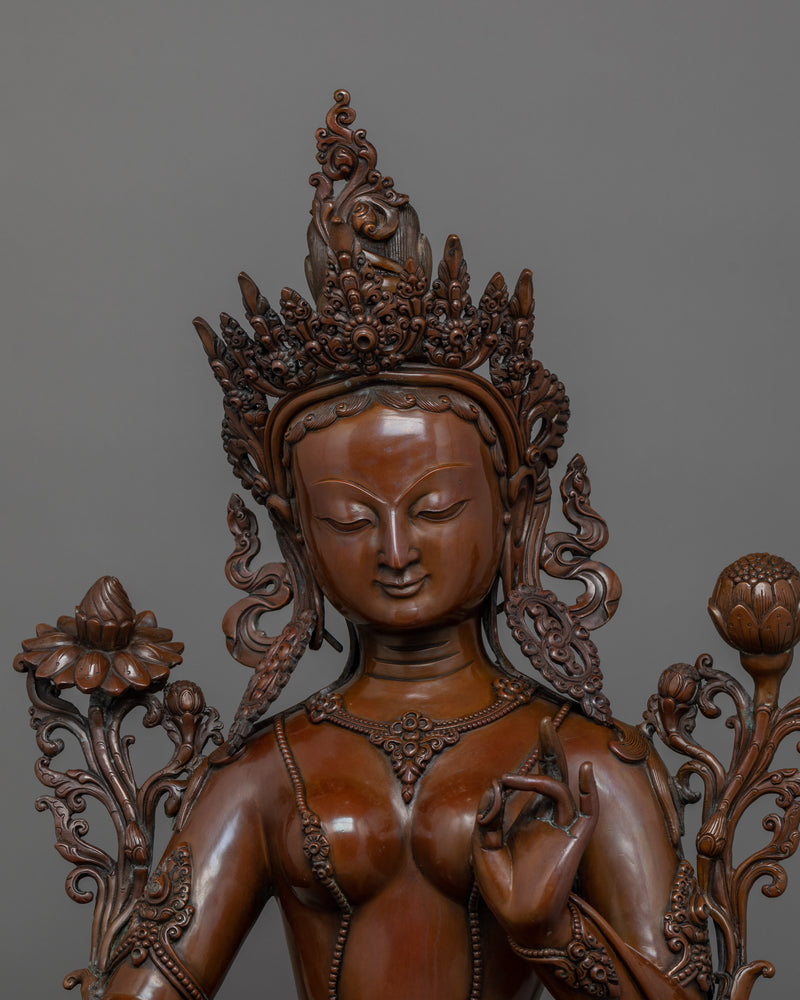 Himalayan Buddhist Deity Green Tara Figurine | The Bodhisattva of Universal Compassion