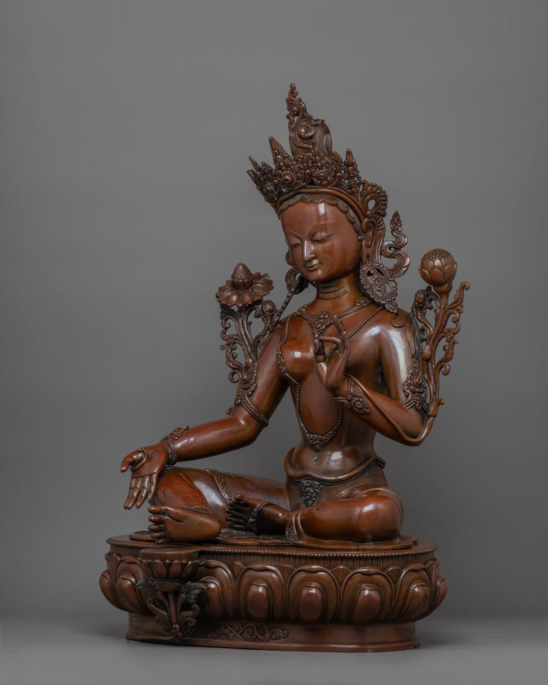 Himalayan Buddhist Deity Green Tara Figurine | The Bodhisattva of Universal Compassion