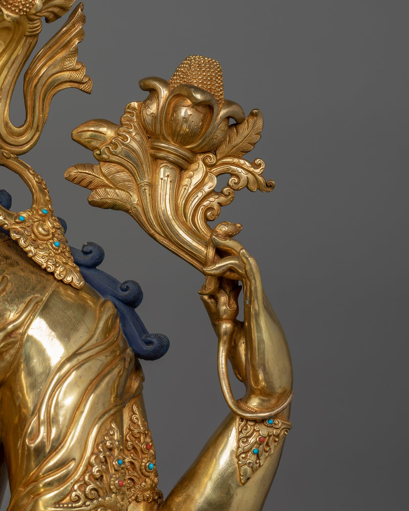 Compassion deity Chenrezig sculpture | Four Armed Deity