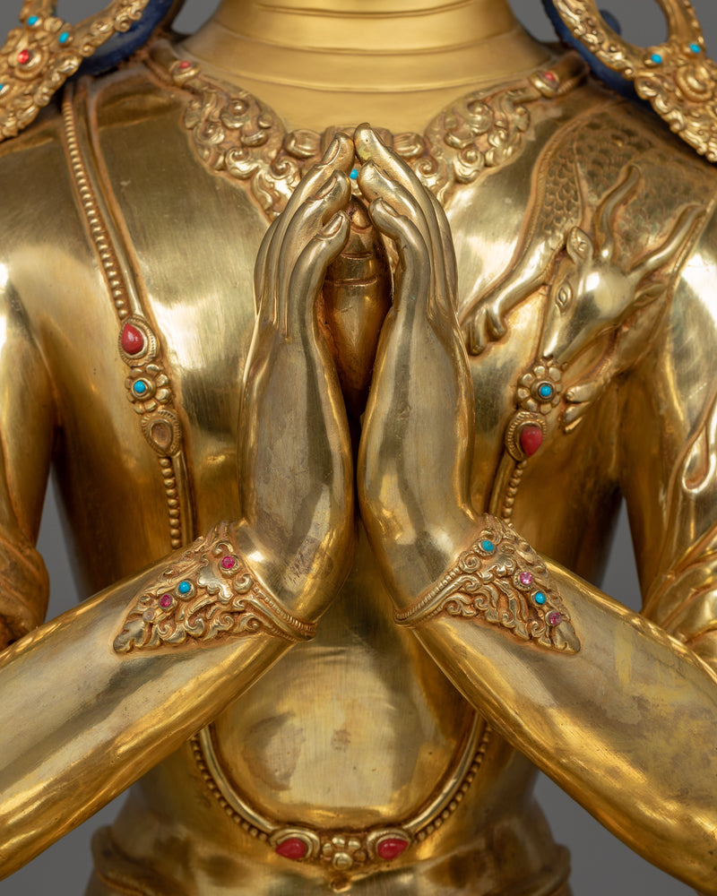 Compassion deity Chenrezig sculpture | Four Armed Deity