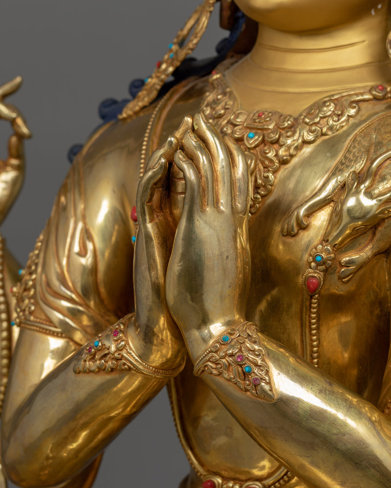 Compassion deity Chenrezig sculpture | Four Armed Deity