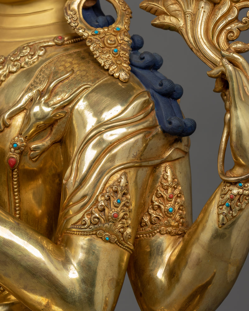 Compassion deity Chenrezig sculpture | Four Armed Deity