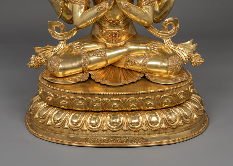 Compassion deity Chenrezig sculpture | Four Armed Deity