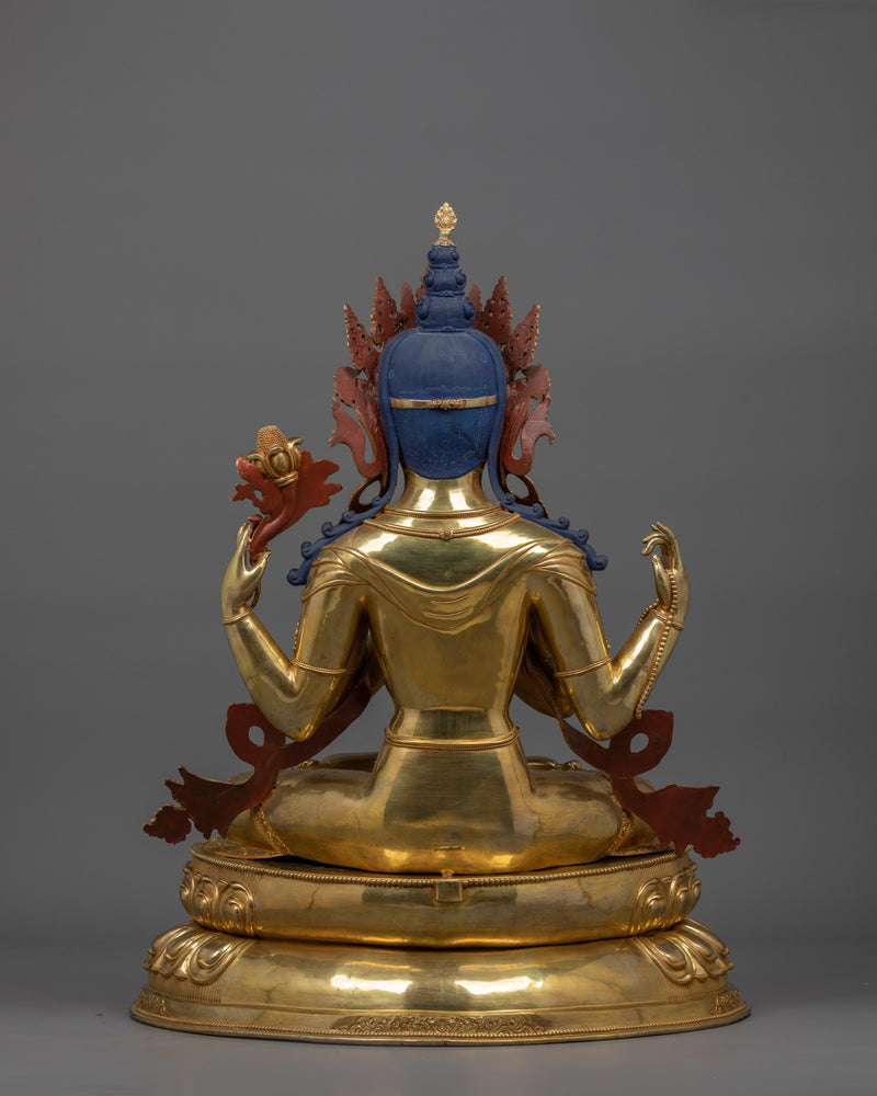 Compassion deity Chenrezig sculpture | Four Armed Deity