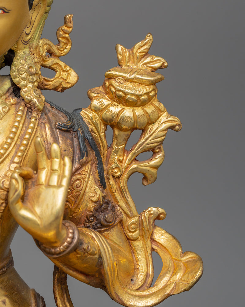 12.2 Inches Manjushri with sword | Bodhisattva Sculpture Wisdom Deity