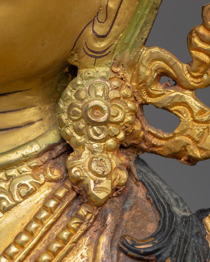 12.2 Inches Manjushri with sword | Bodhisattva Sculpture Wisdom Deity