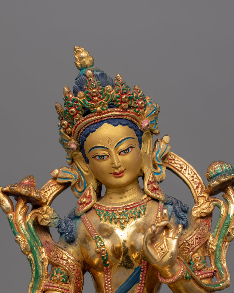 Historical Green Tara Statue | Symbol of Mercy and Enlightenment