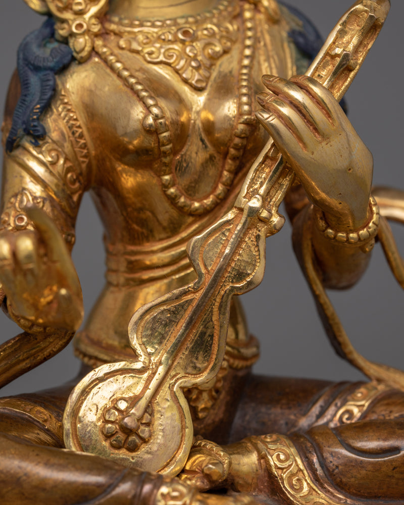 Hindu Goddess of Wisdom Saraswoti Statue | Handcrafted Artwork