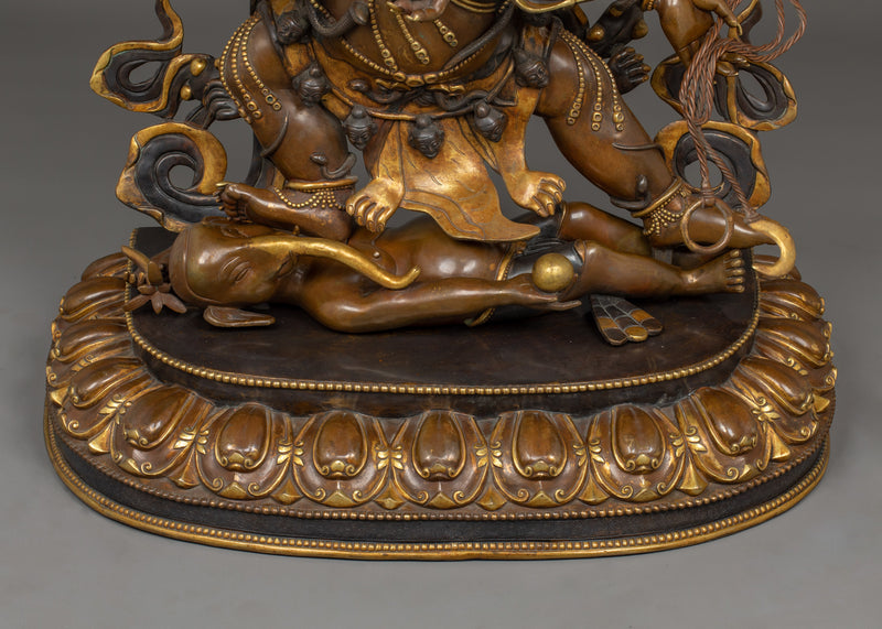 Wrathful 6 Armed Mahakala Statue | Embrace Protection and Strength