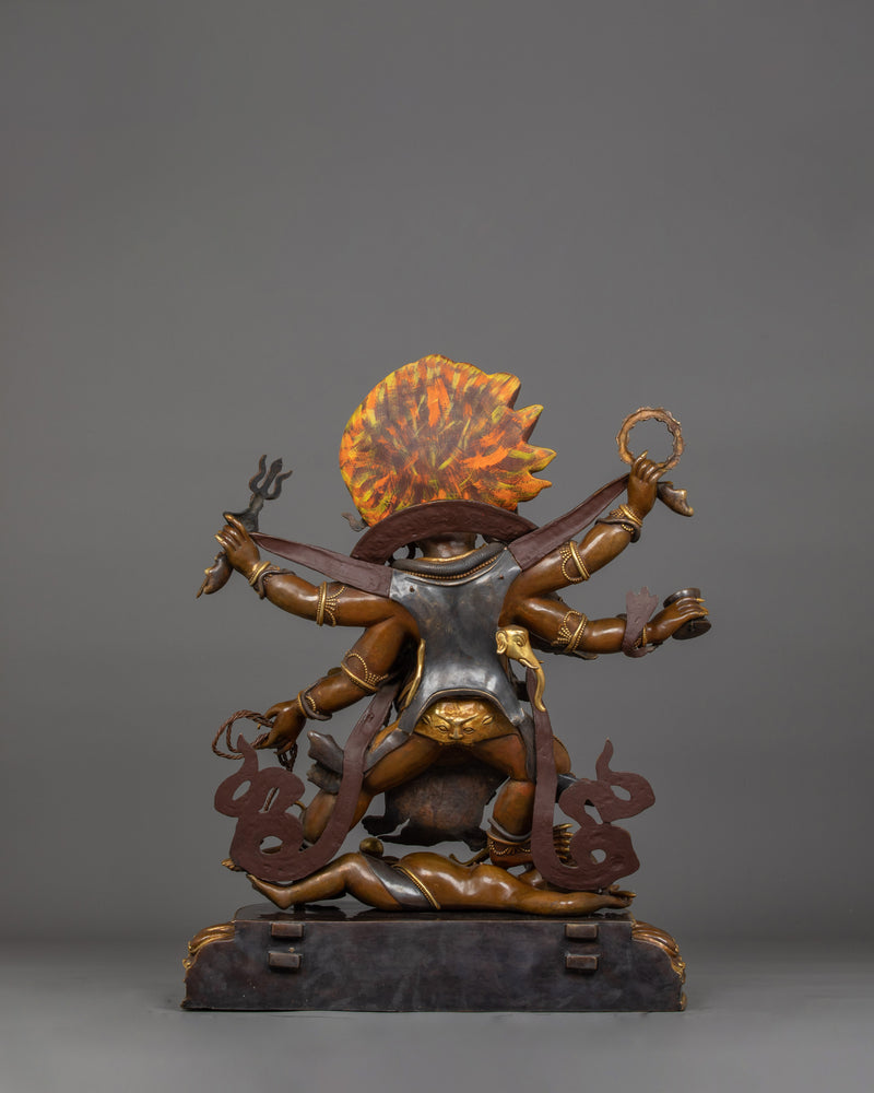 Wrathful 6 Armed Mahakala Statue | Embrace Protection and Strength