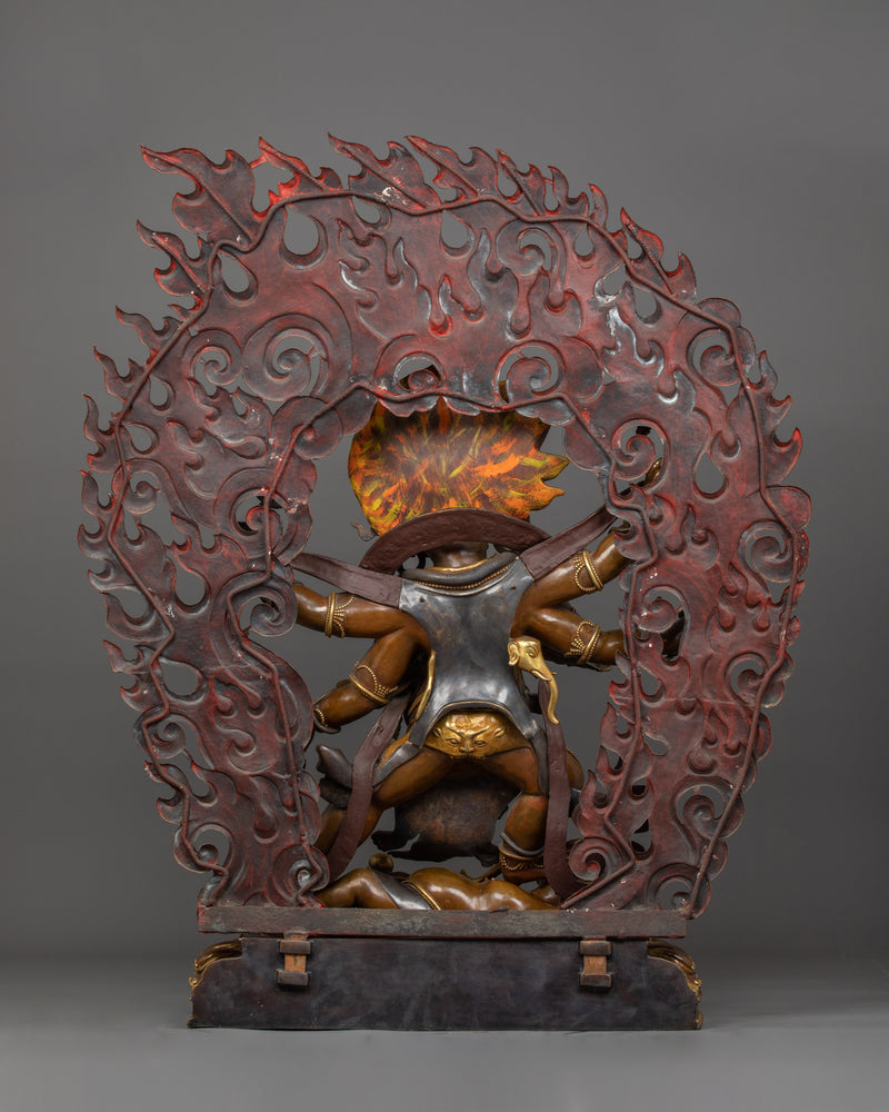 Wrathful 6 Armed Mahakala Statue | Embrace Protection and Strength