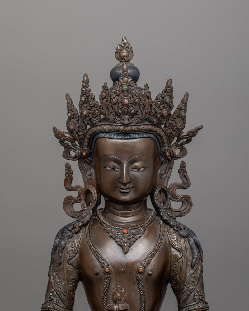 Buddhist Amitayus Deity of Longevity Figurine |  Ideal for Meditation and Ritual Spaces