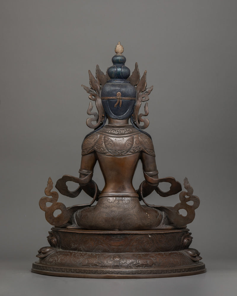 Buddhist Amitayus Deity of Longevity Figurine |  Ideal for Meditation and Ritual Spaces