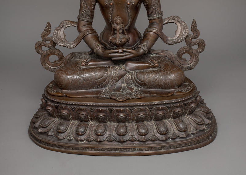 Buddhist Amitayus Deity of Longevity Figurine |  Ideal for Meditation and Ritual Spaces