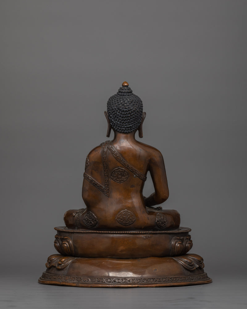 Sacred Amitabha Infinite Light Buddha Statue | Oxidized Copper Amida Buddha Figurine