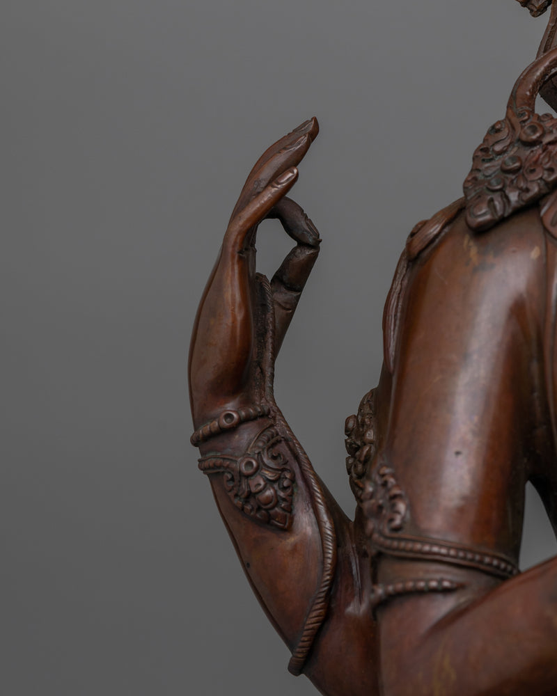 Himalayan 4-Armed Chenrezig Buddha Sculpture | Bodhisattva of Compassion and Healing