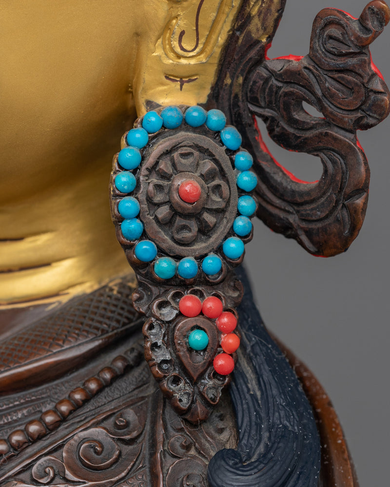 Tibetan Tantric Master Guru Rinpoche Sculpture | Buddha of Transformation and Wisdom