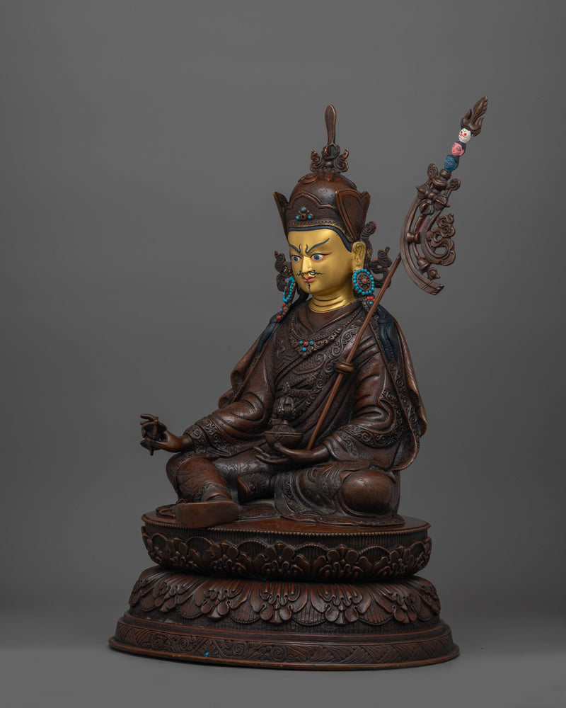 Tibetan Tantric Master Guru Rinpoche Sculpture | Buddha of Transformation and Wisdom