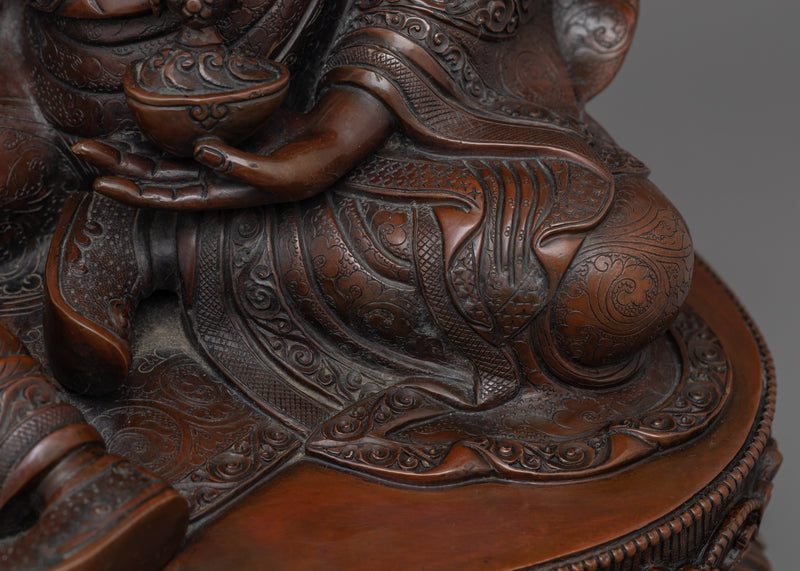 Tibetan Tantric Master Guru Rinpoche Sculpture | Buddha of Transformation and Wisdom