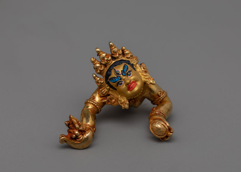 Four Armed Mahakala Mantra Statue | 24k Gold Gilded Artwork