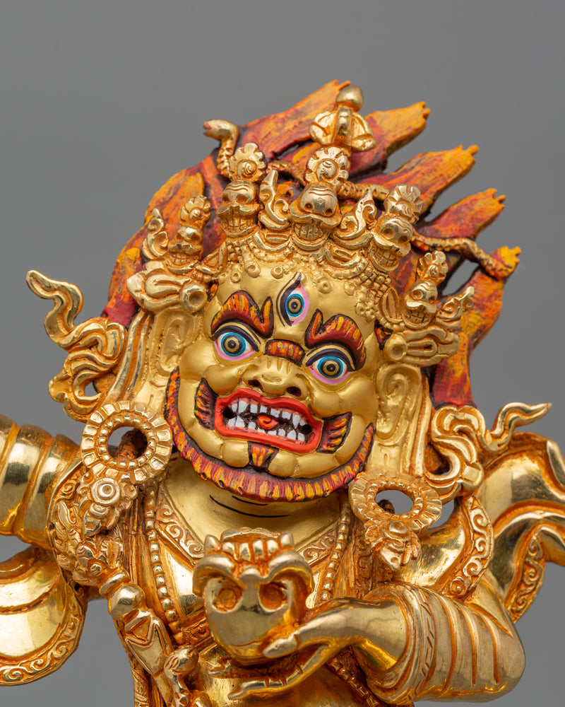 Tibetan Buddhism Mahakala Bernakchen Statue | Protector of Dharma and Spiritual Power