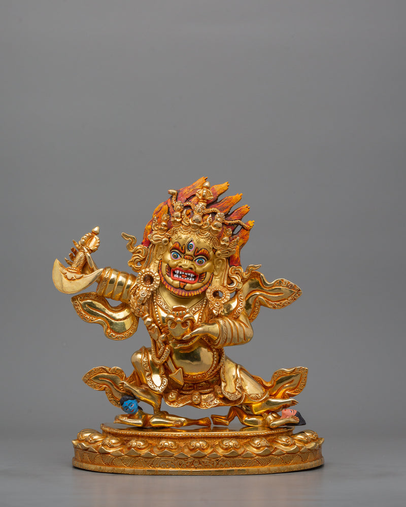 Tibetan Buddhism Mahakala Bernakchen Statue | Protector of Dharma and Spiritual Power