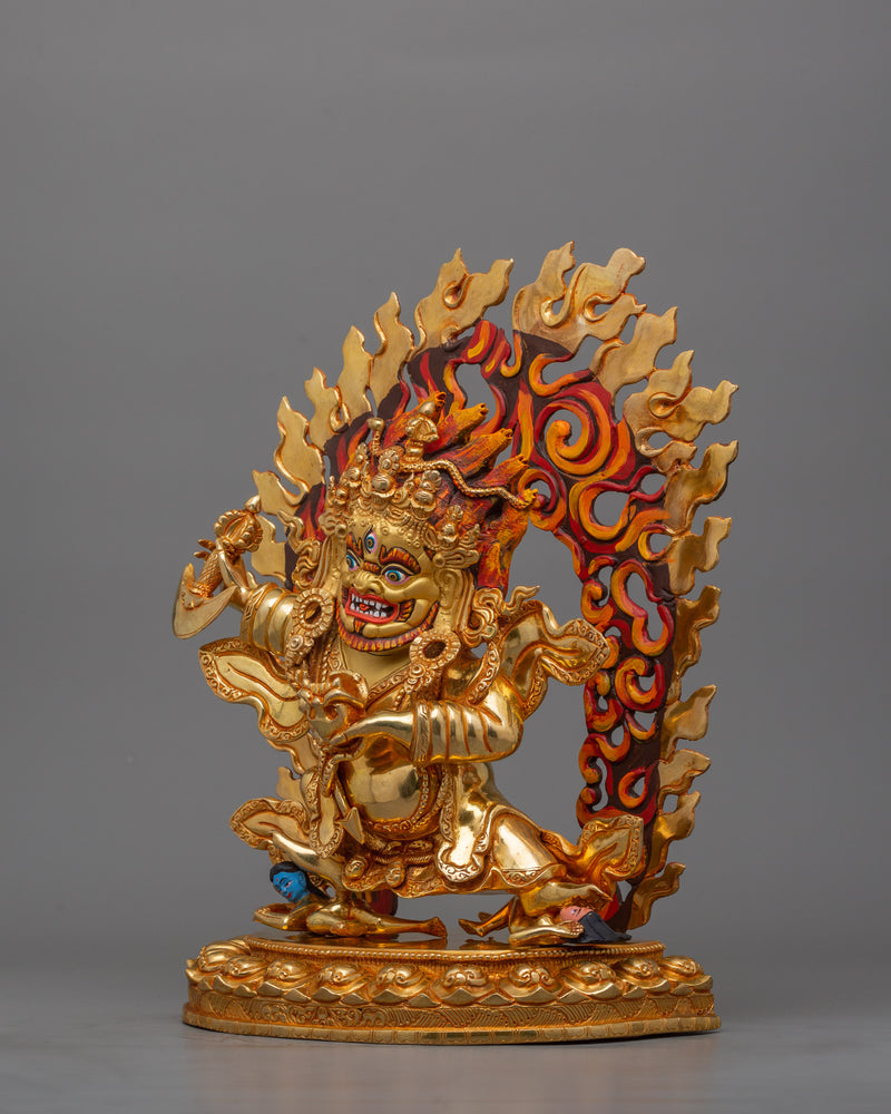 Tibetan Buddhism Mahakala Bernakchen Statue | Protector of Dharma and Spiritual Power