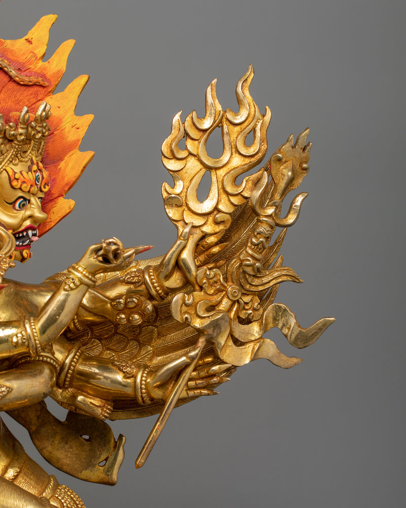 Wrathful Deity Vajrakilaya Statue | Buddhist Yidam Deity Sculpture