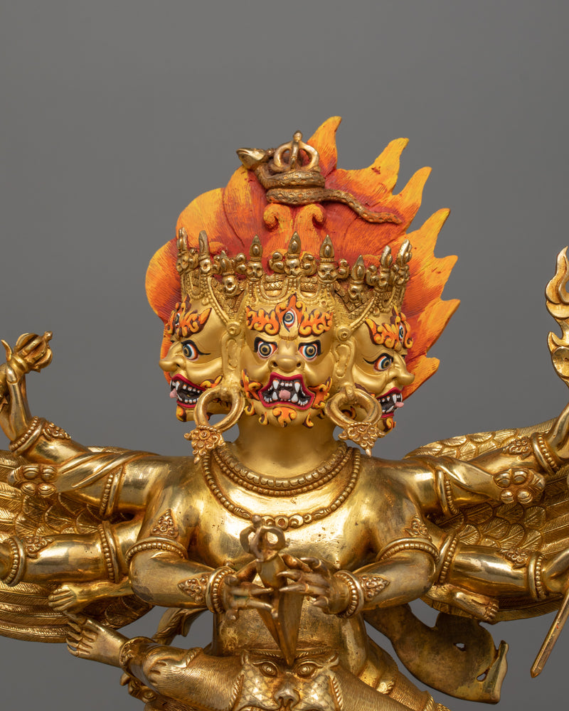 Wrathful Deity Vajrakilaya Statue | Buddhist Yidam Deity Sculpture