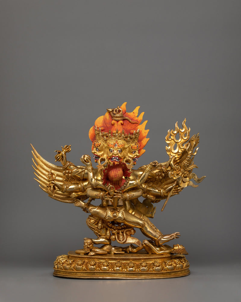 Wrathful Deity Vajrakilaya Statue | Buddhist Yidam Deity Sculpture