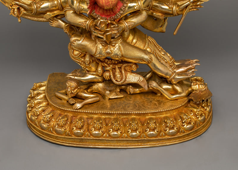 Wrathful Deity Vajrakilaya Statue | Buddhist Yidam Deity Sculpture