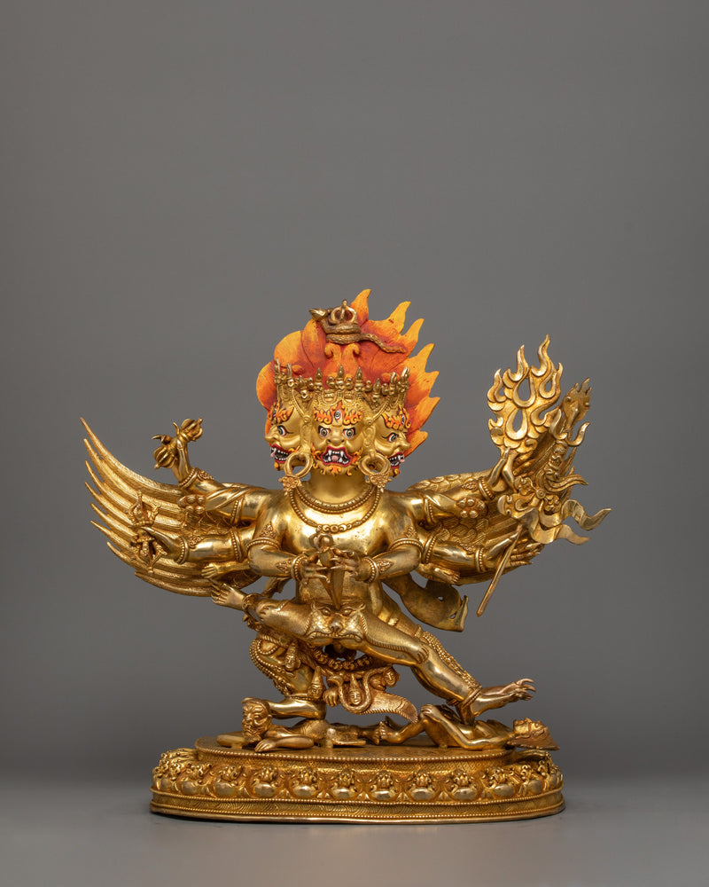 Wrathful Deity Vajrakilaya Statue | Buddhist Yidam Deity Sculpture