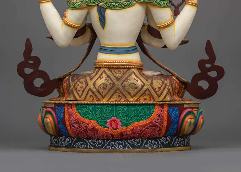 Handmade Four-armed Chenrezig Statue | The Compassionate Deity